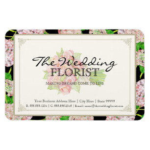 Íman Buquê Florista de Negócios Rosa Hydrangea