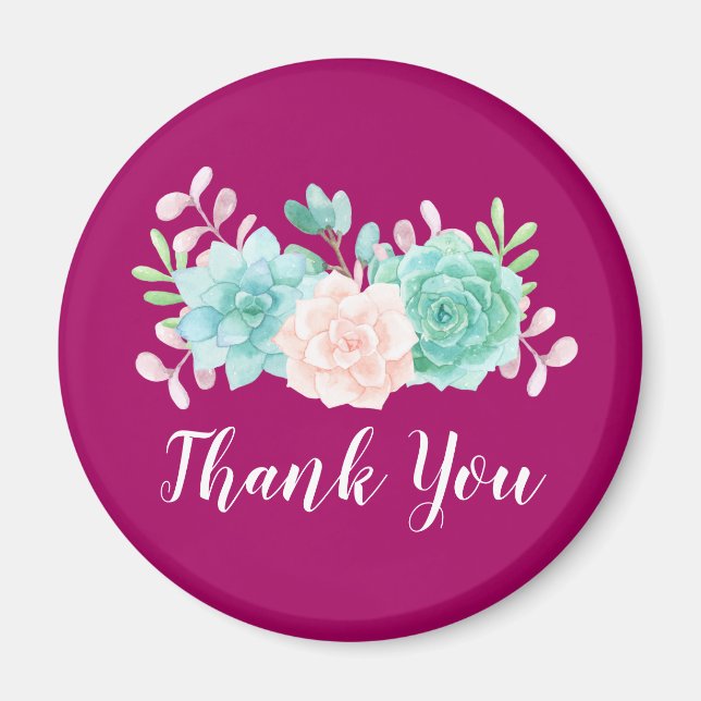 Íman Buquê verde e rosa pastel na parte traseira da mag (Frente)