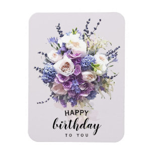 Íman Buquê Vintage Caligrafia de Aniversário Personal