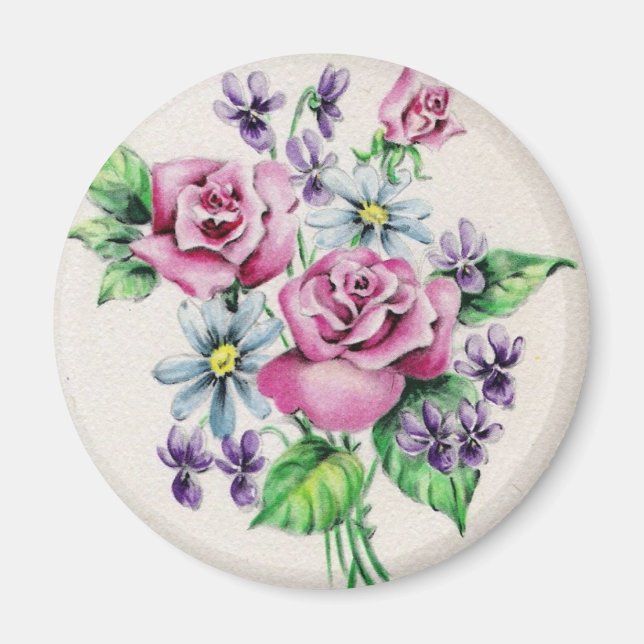 Íman Buquê Vintage Flower (Frente)