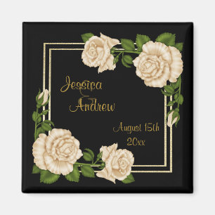 Íman Buquês de canto chiques elegantes dos rosas do