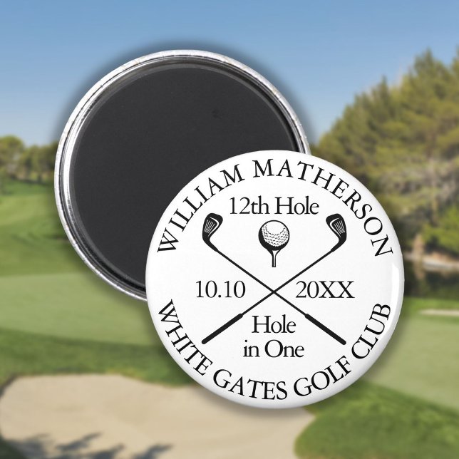 Íman Buraco De Golfe Em Um Moderno Personalizado (Golf Hole In One Personalized Modern Magnet)