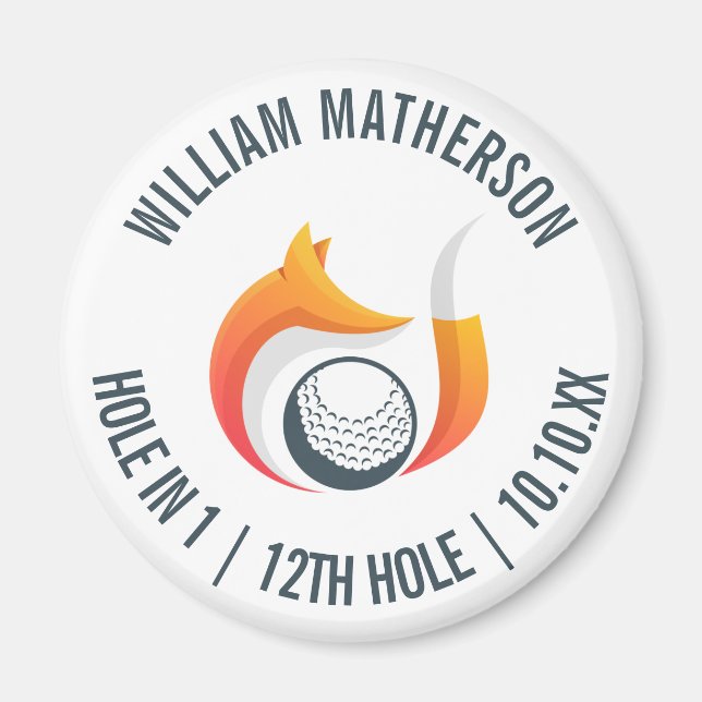 Íman Buraco em Um Raposa e Bola de Golfe Personalizado (Frente)
