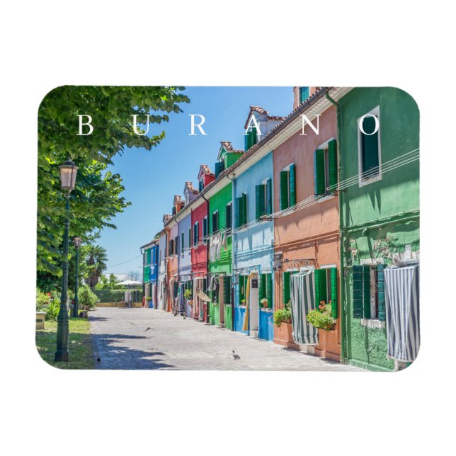 Íman Burano Island houses veem imã de geladeira (Horizontal)
