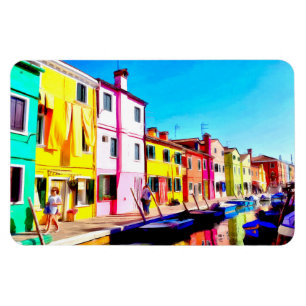 Íman Burano, pintura aquosa de Veneza