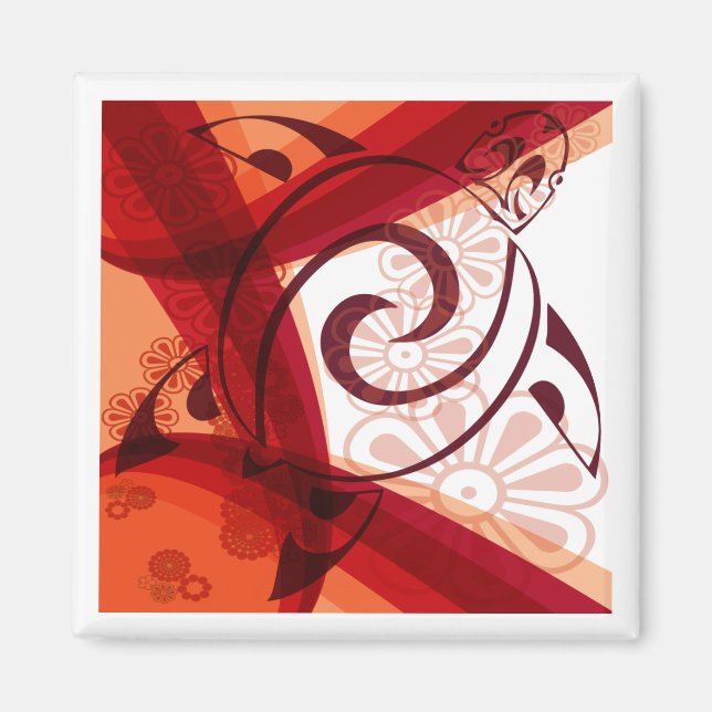 Íman Burgandy-Floral-Tartaruga (Frente)