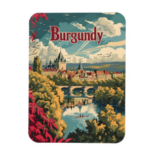 Íman Burgundy France vintage art