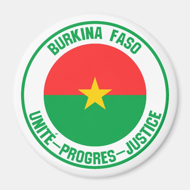 Íman Burkina Faso Round Emblem (Frente)