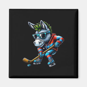 Íman Burro de Hóquei no Gelo Praticando Esportes Legais