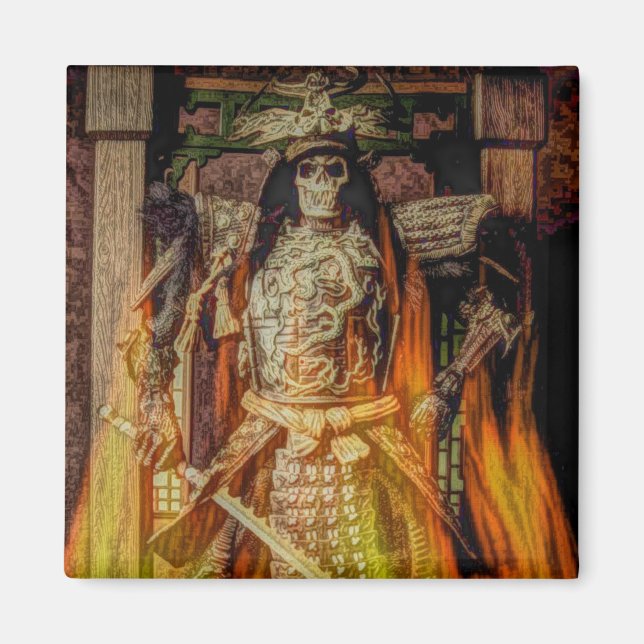 Íman bushido japonês samurai armor samurai skull (Frente)