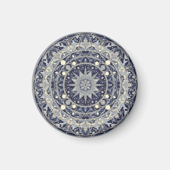 Íman Bússola Celestial Mandala Estrela Padrão Arte (Frente)