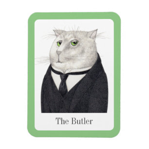 Íman BUTLER CAT 3x4 Magnet flexível + texto