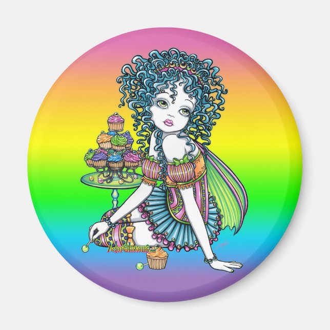 Íman "ButterCup Cake Couture Fairy Art Magnet" (Frente)