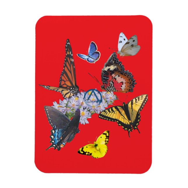 Íman butterflies sobriety symbol rectangle magnet (Vertical)