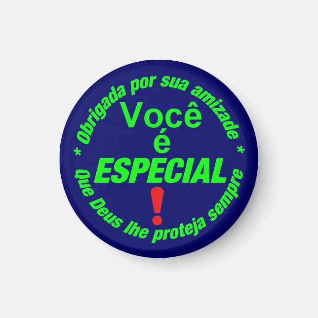 Íman button Você é especial (Frente)