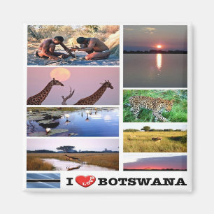 Íman BW - Botswana - I Love - Colagem