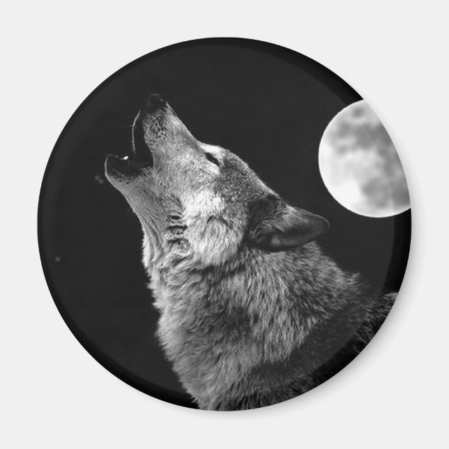 Íman BW Wolf Howling na Lua (Frente)