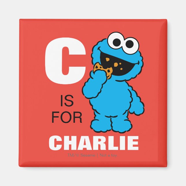 Íman C é para Cookie Monster | Adicione seu nome (Frente)