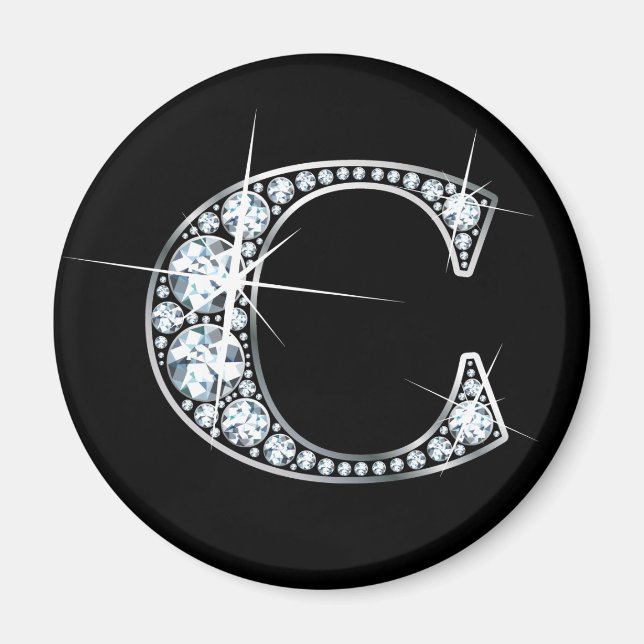 Íman "C" Faux-"Diamond Bling" Magnet (Frente)