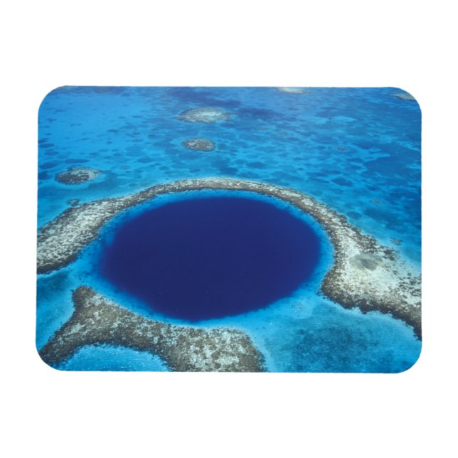 Íman CA, Belize. Vista aérea do Blue Hole (diâmetro (Horizontal)