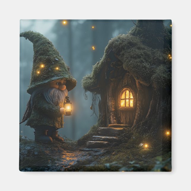 Íman Cabana Encantada de Gnomo ao Luar: Fantasia  (Frente)