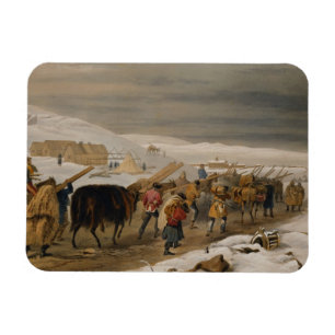 Íman Cabanas e roupa morna para o exército, placa 'de 