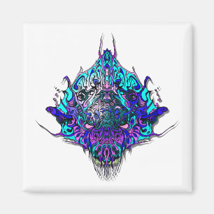Íman Cabeça de alienígena - azul e roxo