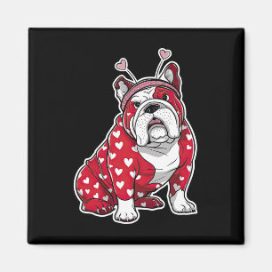 Íman Cabeça de Cachorro Bulldog Dia dos Namorados Xadre