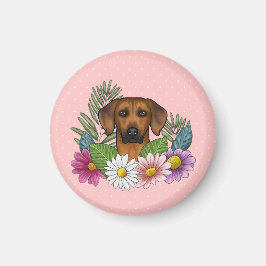 Íman Cabeça de Cão Ridgeback da Rodésia Verão Florais R