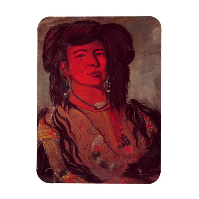 Íman Cabeça de Kate One Horn (óleo na canvas) (Vertical)