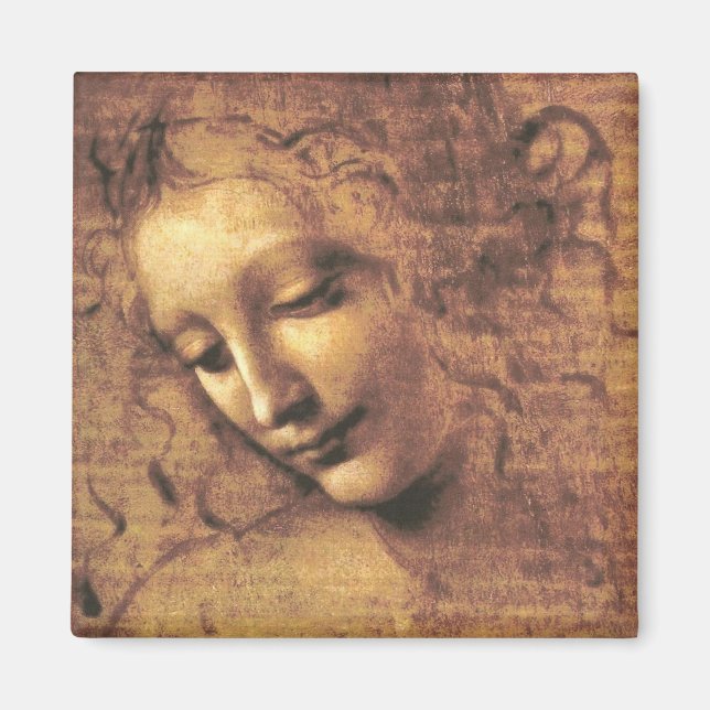 Íman Cabeça de uma Mulher La Scapigliata Leonardo Da Vi (Frente)