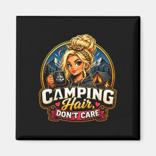 Íman Cabelo de camping não se importa garota engraçada