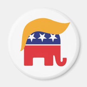 Íman Cabelo de Donald Trump Logotipo do Elefante do Par