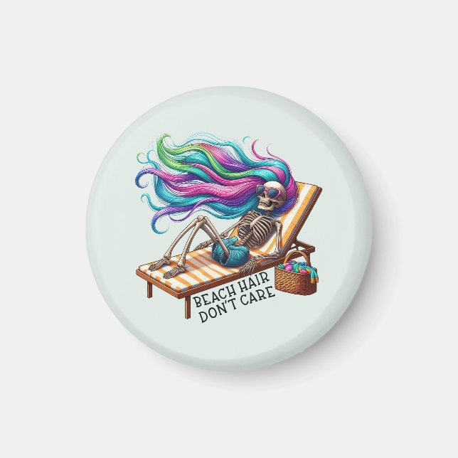 Íman Cabelo de praia Não se importa - Esqueleto (Frente)