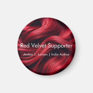 Íman Cabelo de veludo vermelho   Suporte Amber L. Larse