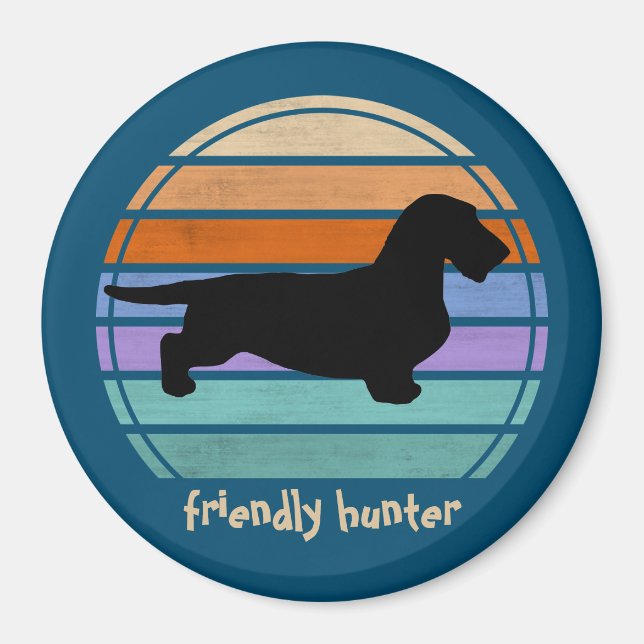 Íman Cabelo grosso Dachshund - Silhouette 1 (Frente)