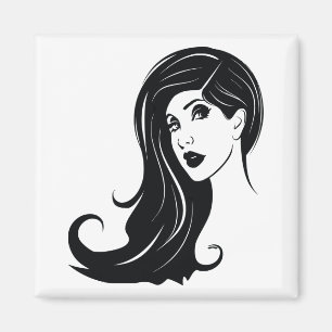 Íman Cabelo Longo Bela Mulher Fashion Makeup Art 