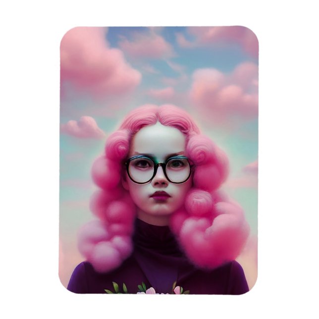 Íman Cabelo Rosa Sério (Vertical)