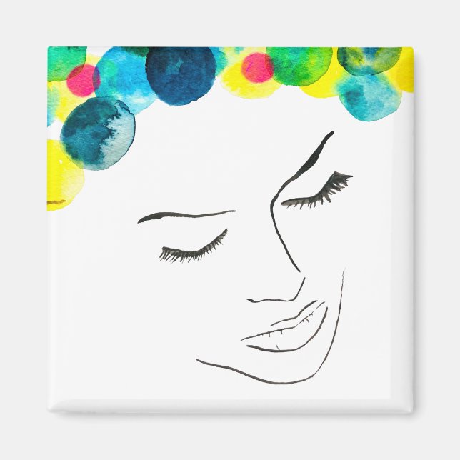 Íman Cabelos de bolhas psicodélicas (Frente)