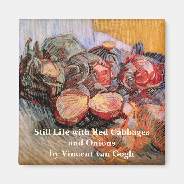 Íman Cabinas vermelhas e cebolas por Vincent van Gogh (Frente)