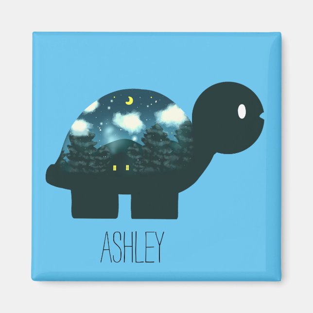 Íman Cabine De Céu Noturno Em Tartaruga Florestal (Frente)