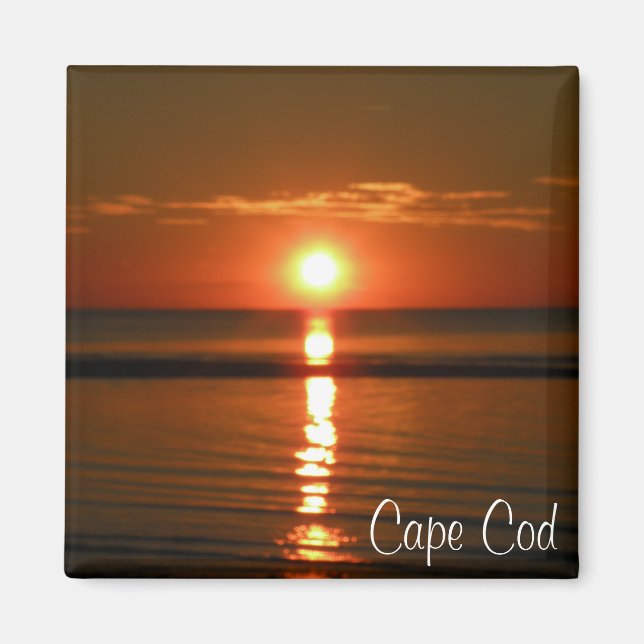Íman Cabo Cod Beach Red Unset Photo Magnet (Frente)