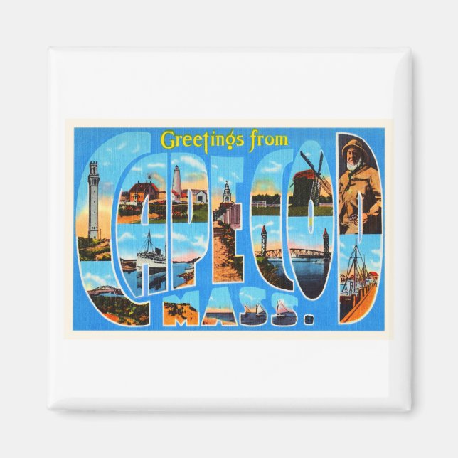 Íman Cabo Cod Massachusetts MÃE Viagens vintage Souveni (Frente)