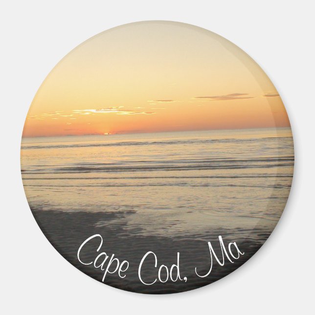 Íman Cabo Cod, Massachusetts Sunset Souvenir Magnet (Frente)