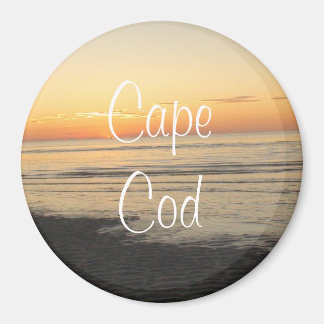 Íman Cabo Cod, Massachusetts Sunset Souvenir Magnet (Frente)