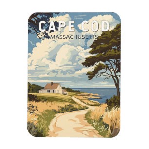 Íman Cabo Cod Massachusetts Viagem Arte Vintage