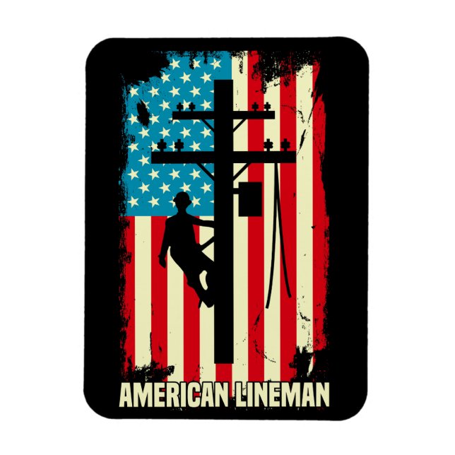 Íman Cabo Elétrico do American Lineman Flag (Vertical)