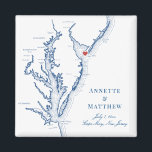Íman Cabo May New Jersey Destino Wedding Favor<br><div class="desc">Encomendamento rápido e fácil! Estes magnatas do mapa de Cabo May, Nova Jersey, fazem favores de casamento na praia de Nova Jersey para incluir nas bolsas de boas-vindas ao seu destino de Cabo de maio. Mova o coração clicando em "Editar usando a ferramenta design" em "Personalizar". Apresentando um mapa da...</div>