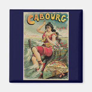 Íman Cabourg, France Beach Resort, Viagens vintage Art
