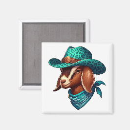 Íman Cabra vestindo um chapéu de cowboy elegante e band